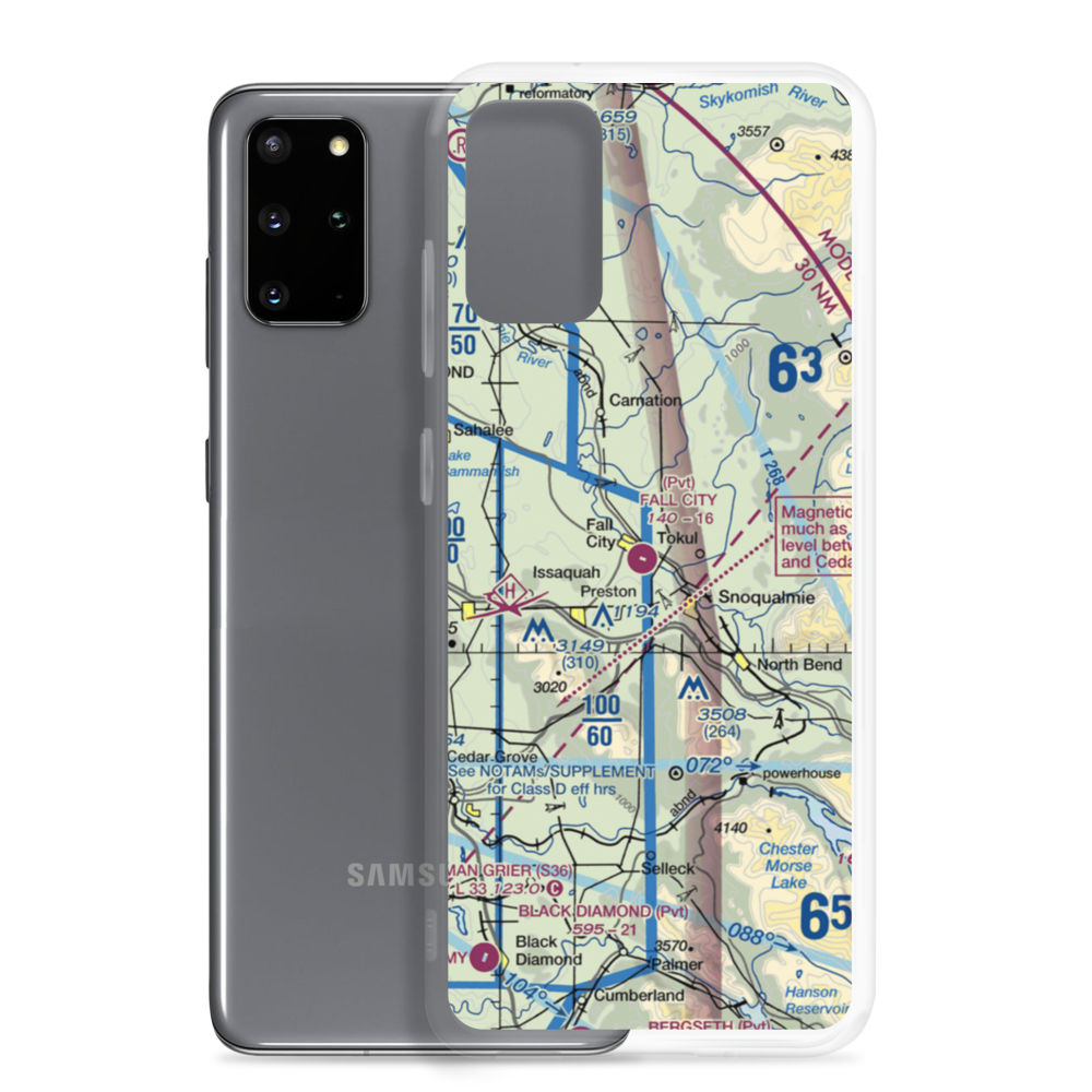 Fall City Airport (1WA6) VFR Sectional Samsung Case Samsung Galaxy S20 Plus model shown