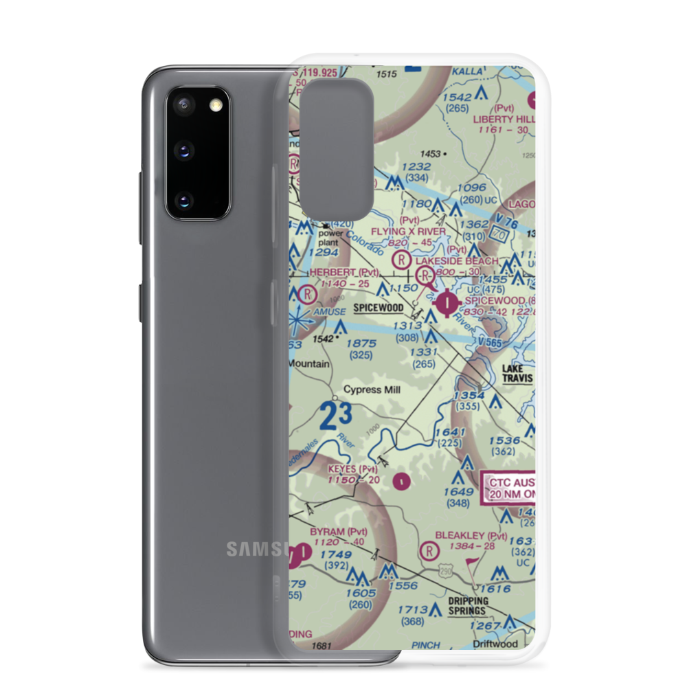 Fall Creek Air Ranch STOLport (52TS) VFR Sectional Samsung Case Samsung Galaxy S20 model shown