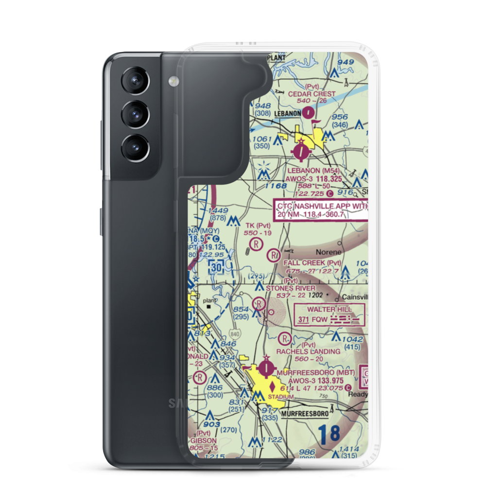 Fall Creek Field (TN96) VFR Sectional Samsung Case Samsung Galaxy S21 model shown