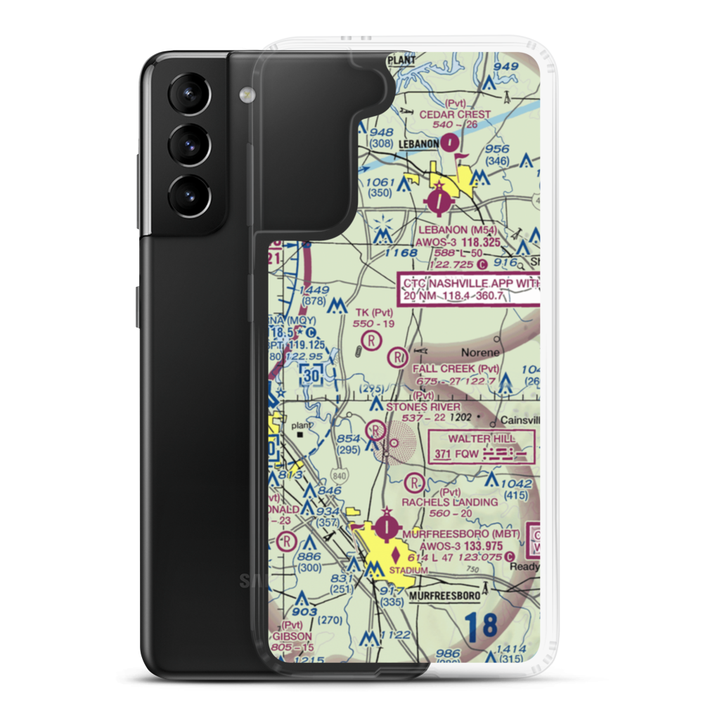 Fall Creek Field (TN96) VFR Sectional Samsung Case Samsung Galaxy S21 Plus model shown