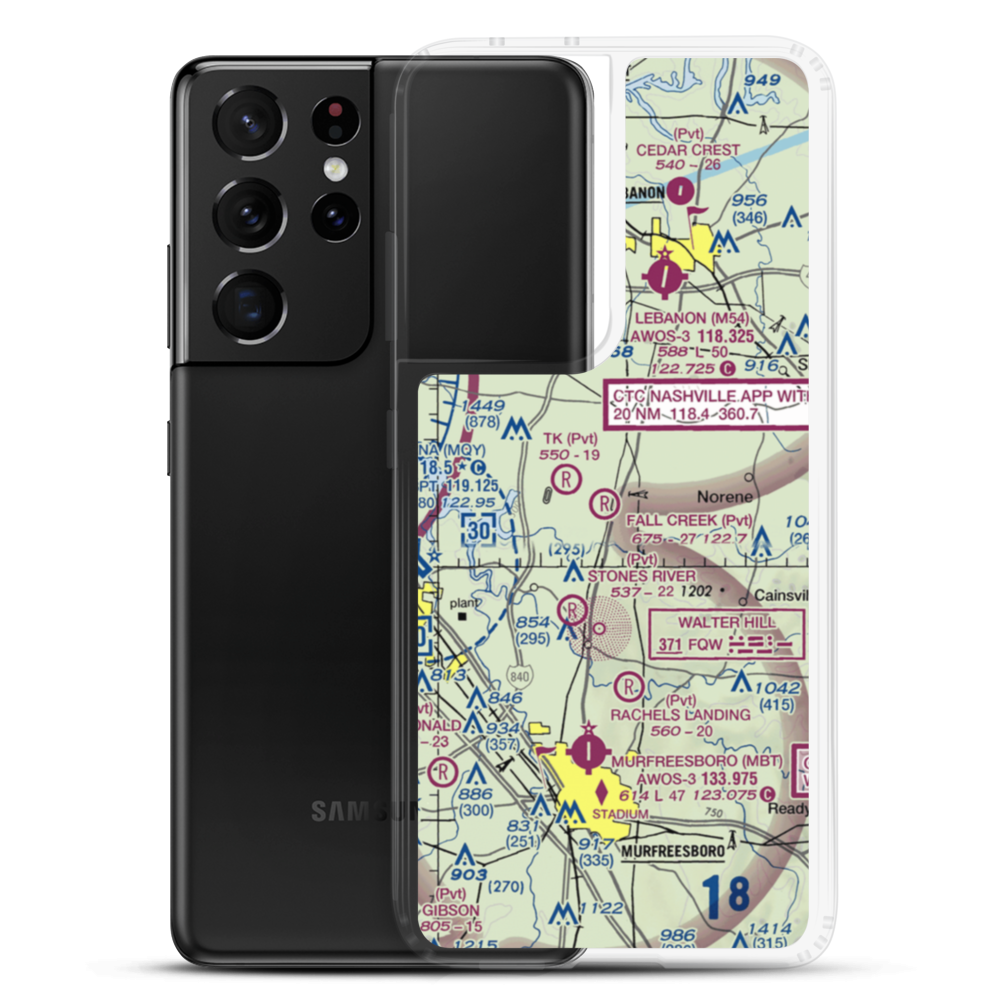 Fall Creek Field (TN96) VFR Sectional Samsung Case Samsung Galaxy S21 Ultra model shown