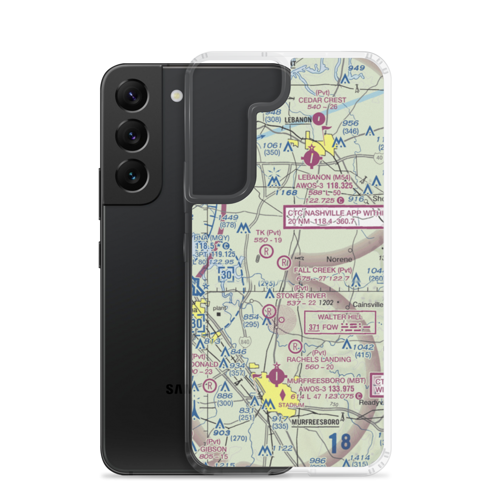 Fall Creek Field (TN96) VFR Sectional Samsung Case Samsung Galaxy S22 model shown