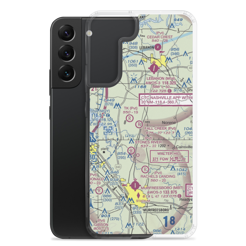 Fall Creek Field (TN96) VFR Sectional Samsung Case Samsung Galaxy S22 Plus model shown