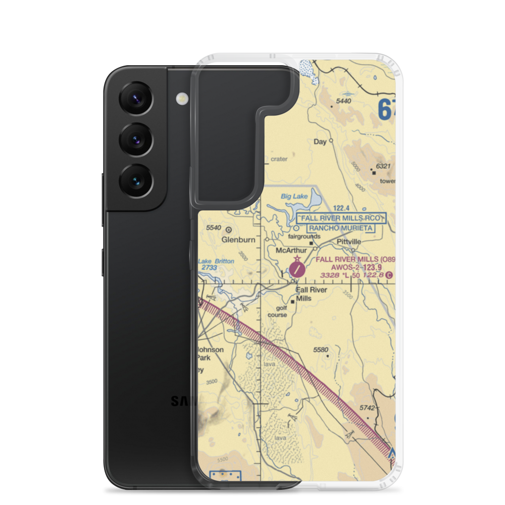 Fall River Mills Airport (O89) VFR Sectional Samsung Case Samsung Galaxy S22 model shown