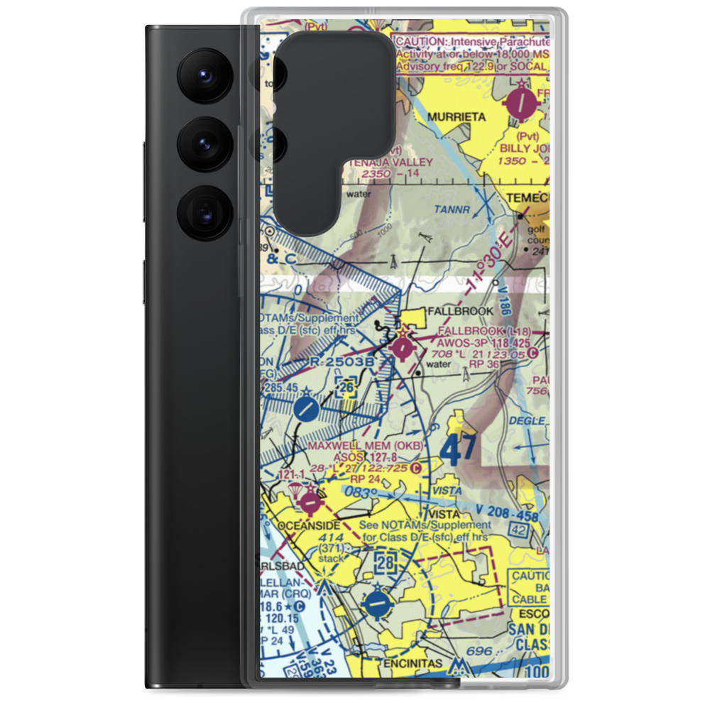 Fallbrook Community Airpark (L18) VFR Sectional Samsung Case Samsung Galaxy S22 Ultra model shown