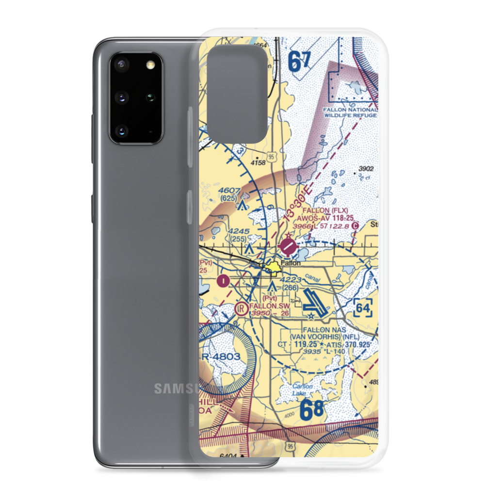 Fallon Municipal Airport (FLX) VFR Sectional Samsung Case Samsung Galaxy S20 Plus model shown