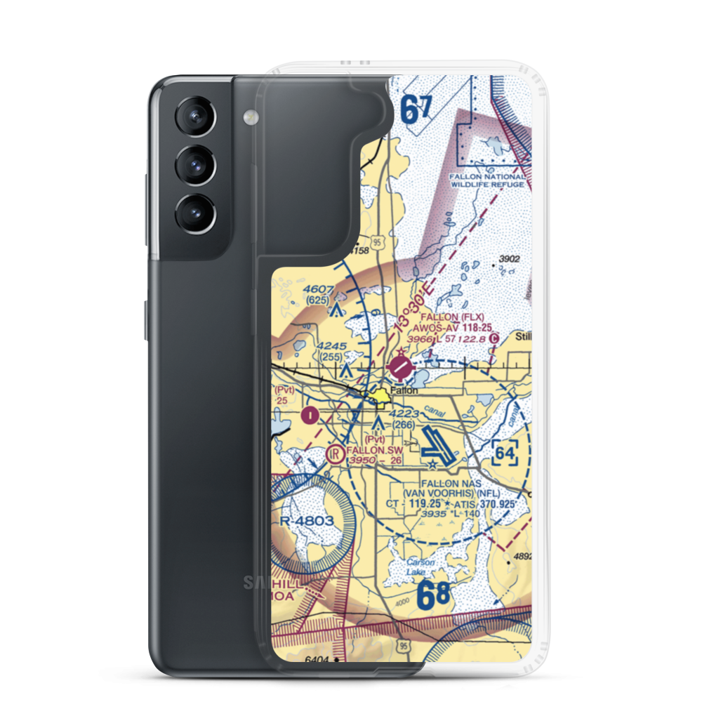 Fallon Municipal Airport (FLX) VFR Sectional Samsung Case Samsung Galaxy S21 model shown