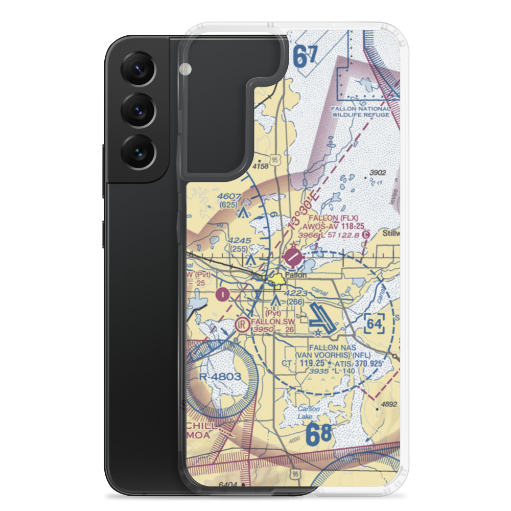 Fallon Municipal Airport (FLX) VFR Sectional Samsung Case Samsung Galaxy S22 Plus model shown