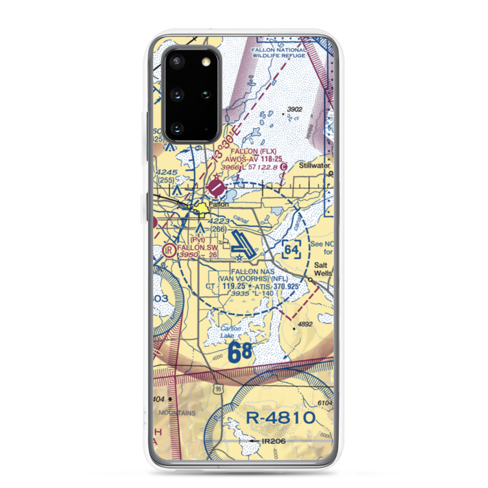 Fallon Naval Air Station (NFL) VFR Sectional Samsung Case Samsung Galaxy S20 Plus model shown