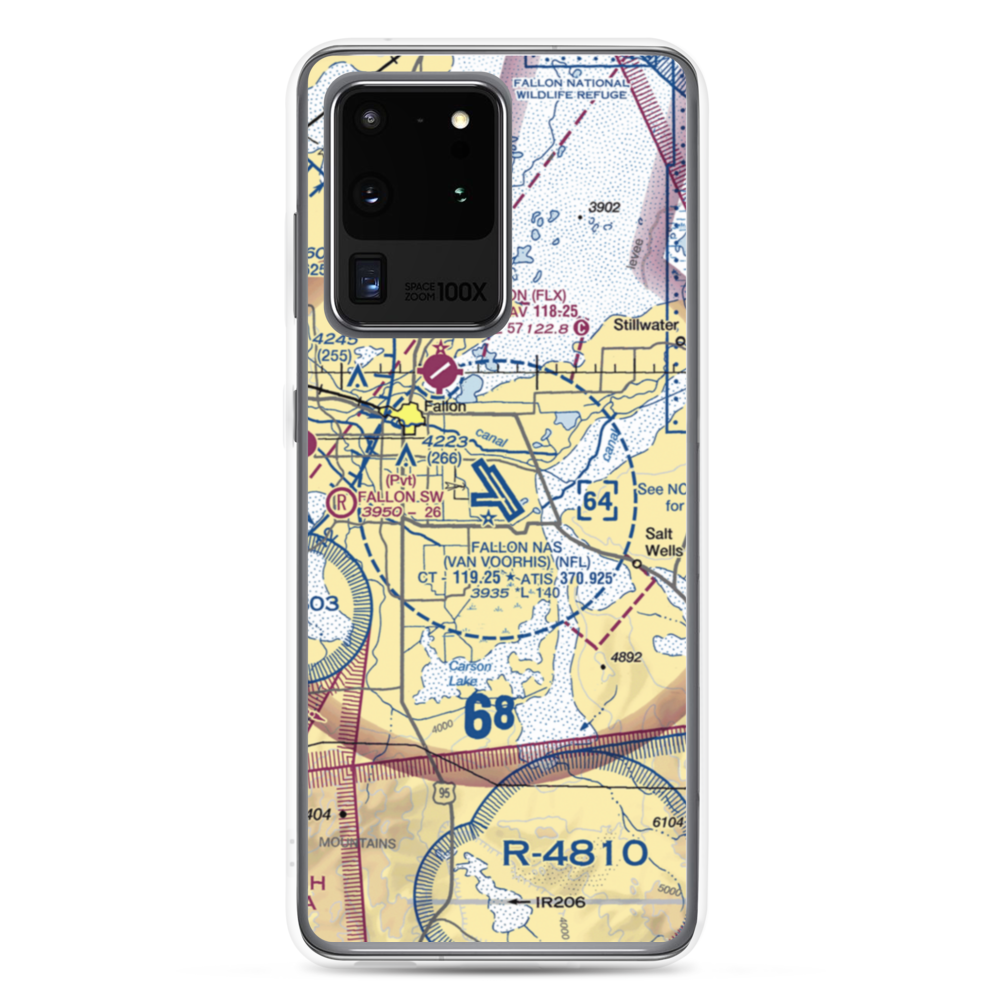 Fallon Naval Air Station (NFL) VFR Sectional Samsung Case Samsung Galaxy S20 Ultra model shown