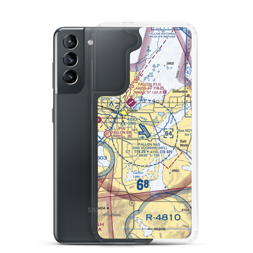 Fallon Naval Air Station (NFL) VFR Sectional Samsung Case Samsung Galaxy S21 model shown
