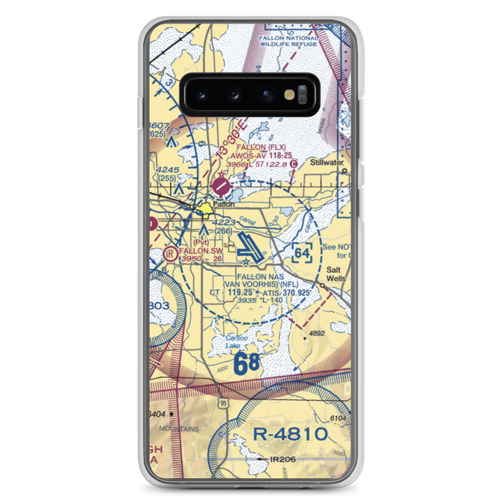 Fallon Naval Air Station (NFL) VFR Sectional Samsung Case Samsung Galaxy S10+ model shown