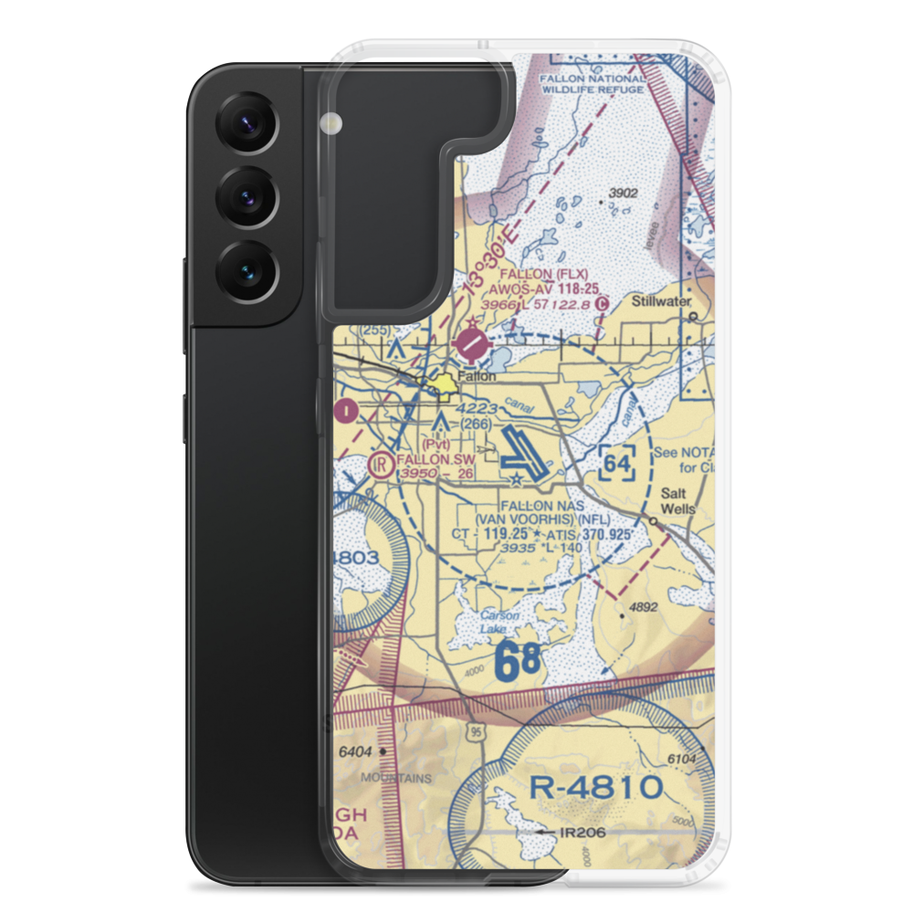 Fallon Naval Air Station (NFL) VFR Sectional Samsung Case Samsung Galaxy S22 Plus model shown