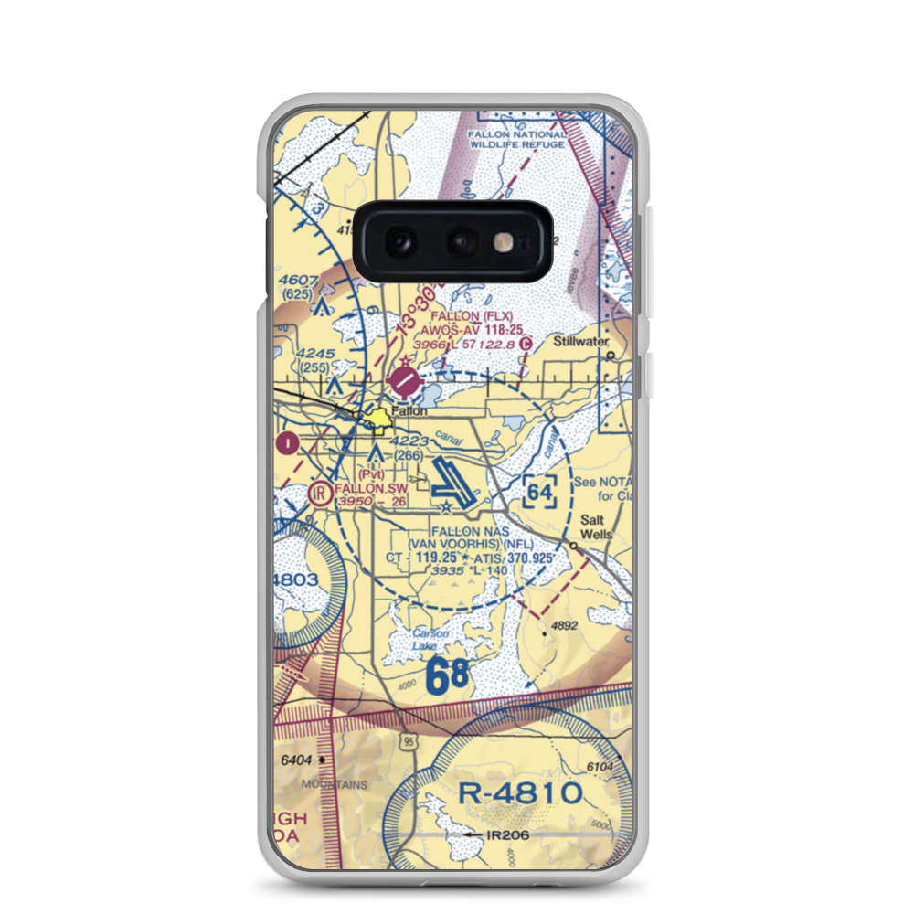 Fallon Naval Air Station (NFL) VFR Sectional Samsung Case Samsung Galaxy S10e model shown
