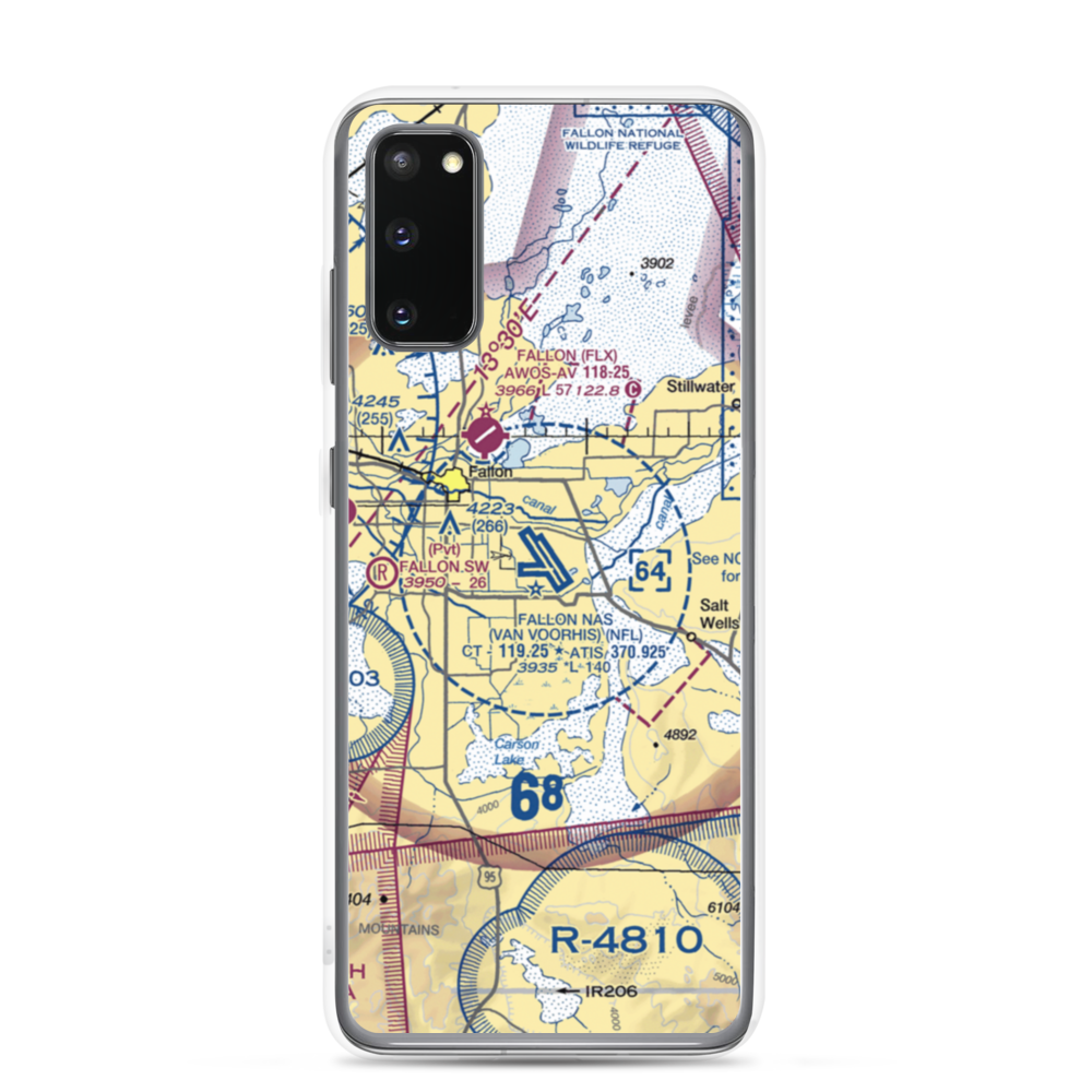 Fallon Naval Air Station (NFL) VFR Sectional Samsung Case Samsung Galaxy S20 model shown