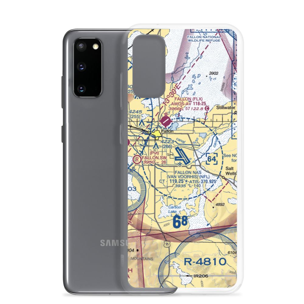 Fallon Naval Air Station (NFL) VFR Sectional Samsung Case Samsung Galaxy S20 model shown