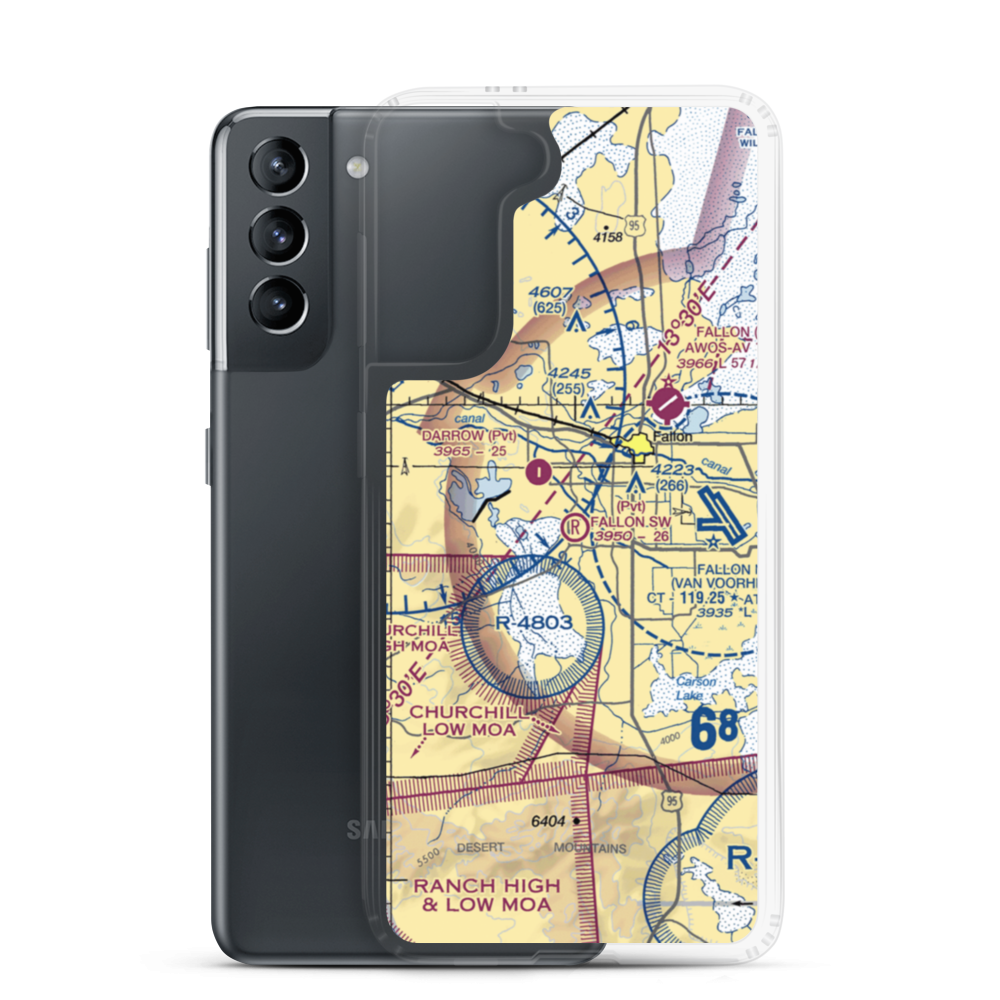 Fallon Southwest Airpark (1NV1) VFR Sectional Samsung Case Samsung Galaxy S21 model shown