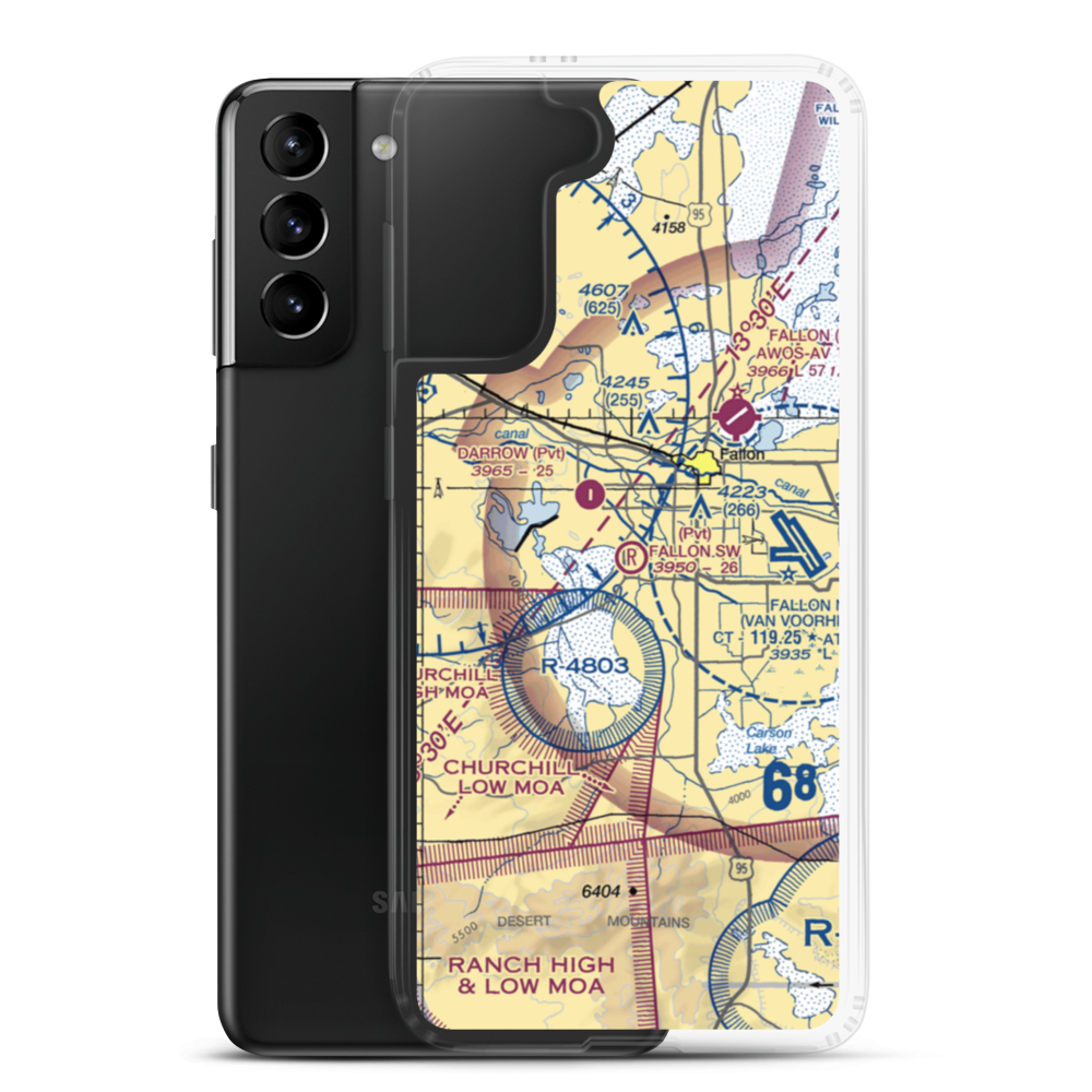 Fallon Southwest Airpark (1NV1) VFR Sectional Samsung Case Samsung Galaxy S21 Plus model shown