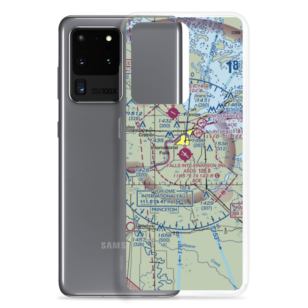 Falls International Airport (INL) VFR Sectional Samsung Case Samsung Galaxy S20 Ultra model shown