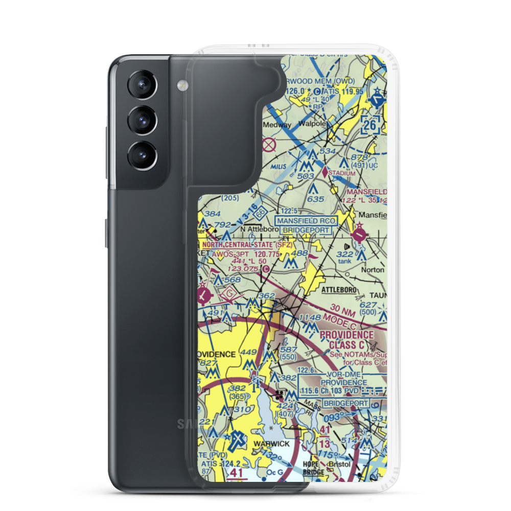 Falls Pond Seaplane Base (2MA7) VFR Sectional Samsung Case Samsung Galaxy S21 model shown
