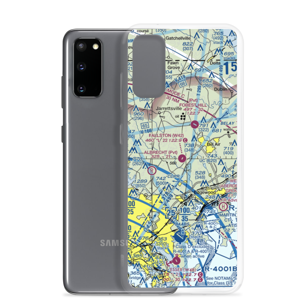 Fallston Airport (W42) VFR Sectional Samsung Case Samsung Galaxy S20 model shown