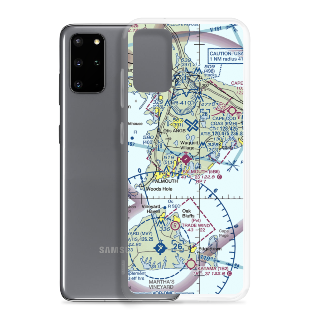 Falmouth Airpark (5B6) VFR Sectional Samsung Case Samsung Galaxy S20 Plus model shown