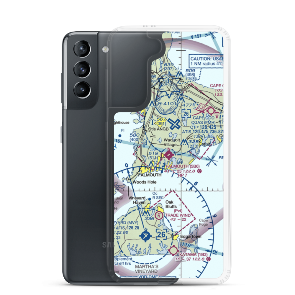 Falmouth Airpark (5B6) VFR Sectional Samsung Case Samsung Galaxy S21 model shown