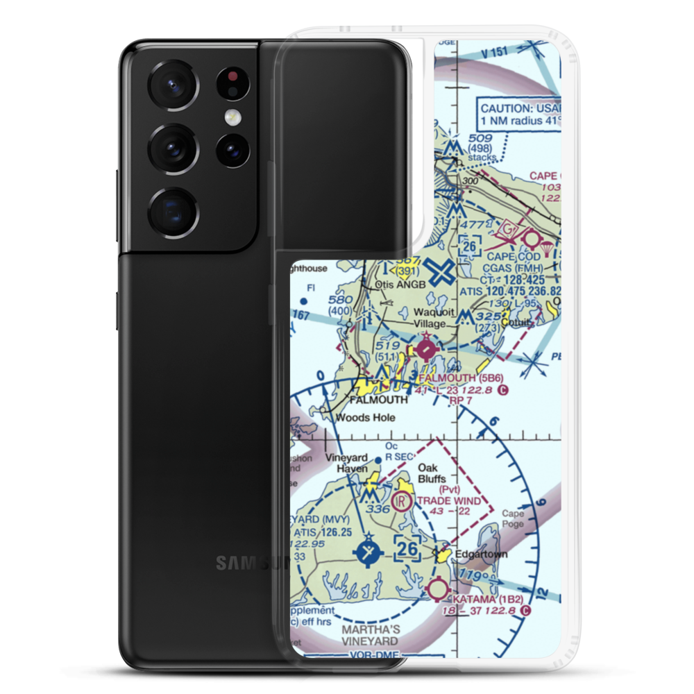 Falmouth Airpark (5B6) VFR Sectional Samsung Case Samsung Galaxy S21 Ultra model shown