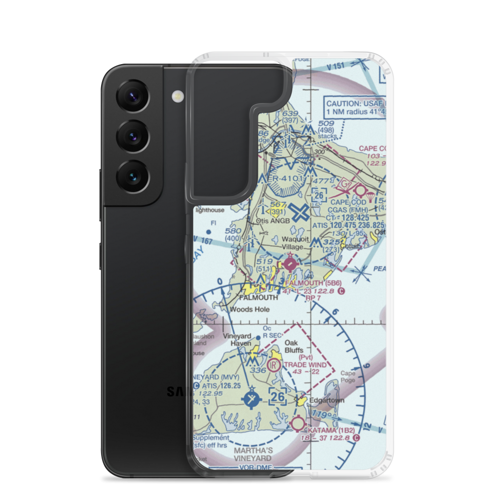 Falmouth Airpark (5B6) VFR Sectional Samsung Case Samsung Galaxy S22 model shown
