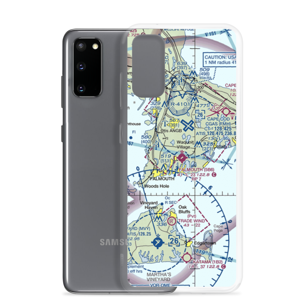 Falmouth Airpark (5B6) VFR Sectional Samsung Case Samsung Galaxy S20 model shown