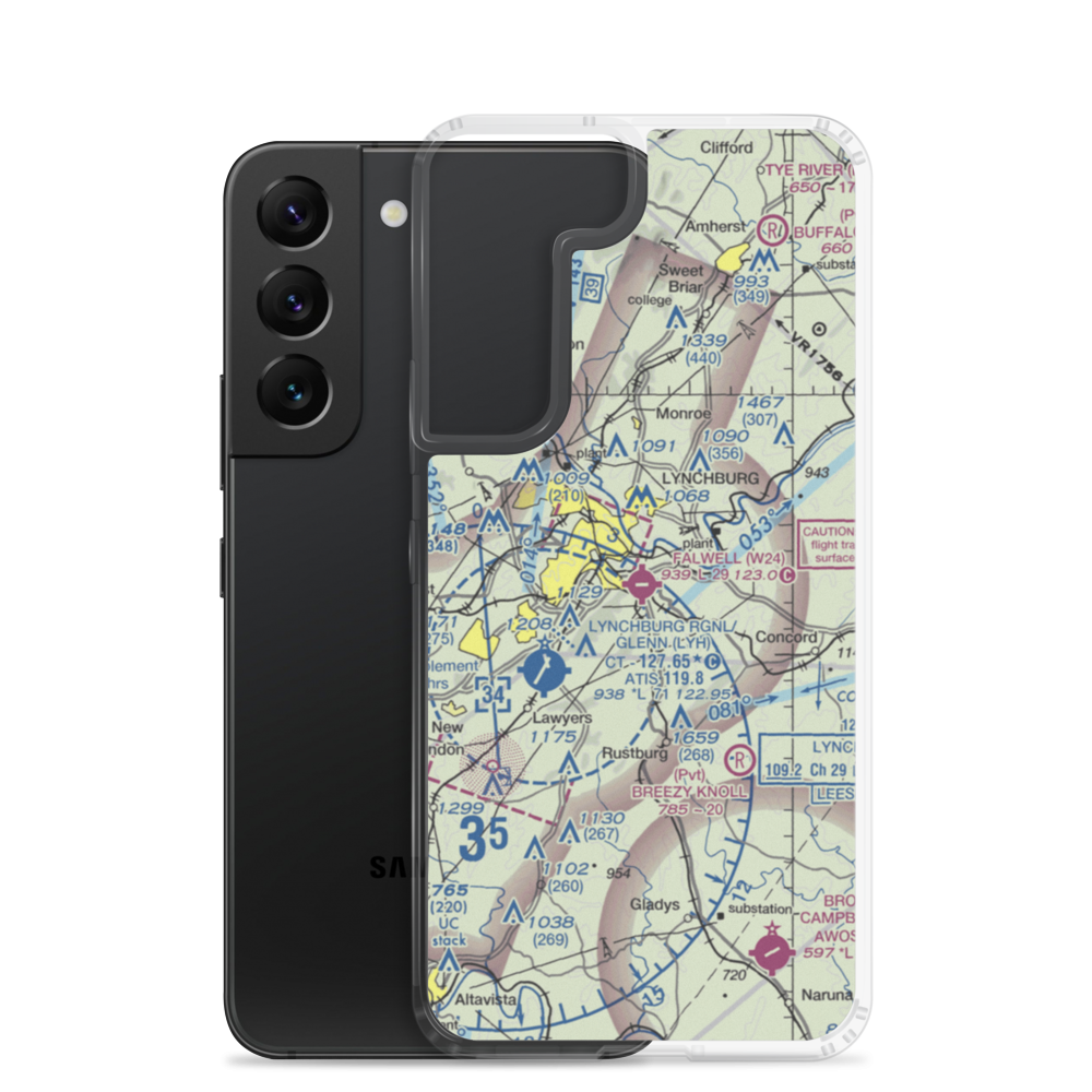 Falwell Airport (W24) VFR Sectional Samsung Case Samsung Galaxy S22 model shown