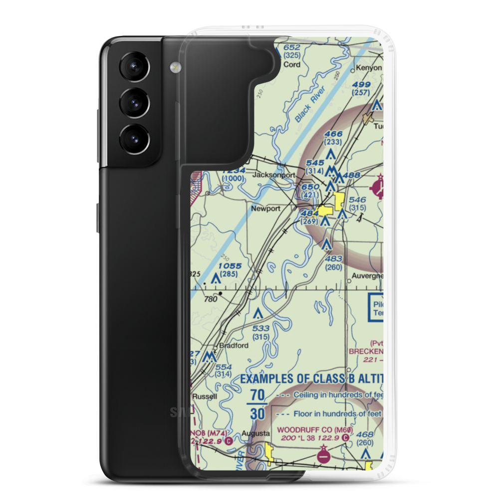 Falwell Base (US-0460) VFR Sectional Samsung Case Samsung Galaxy S21 Plus model shown