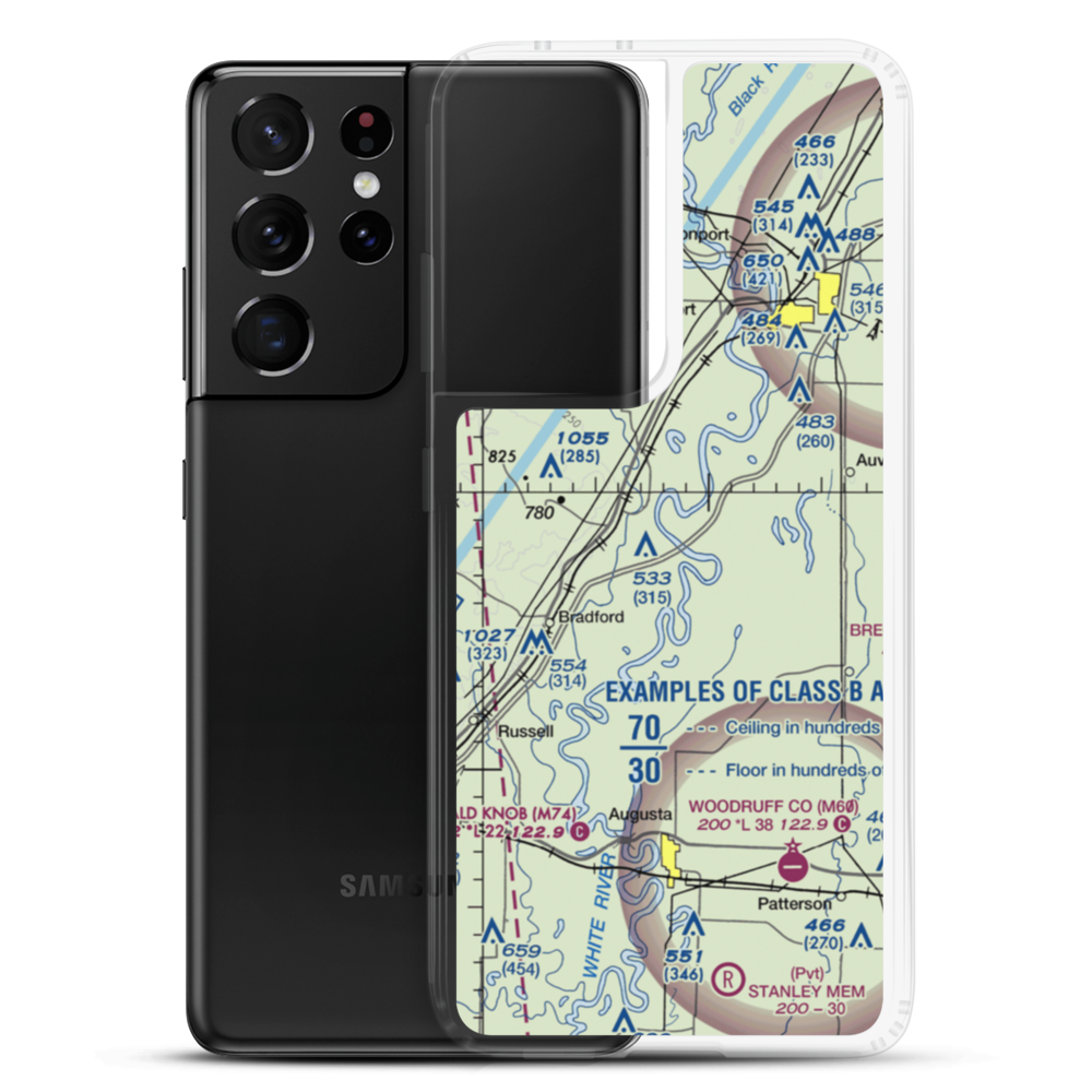 Falwell Freeway (FALF) VFR Sectional Samsung Case Samsung Galaxy S21 Ultra model shown