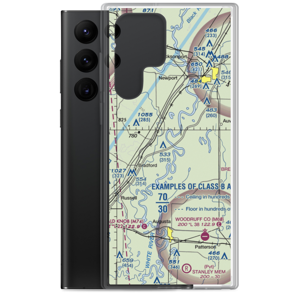 Falwell Freeway (FALF) VFR Sectional Samsung Case Samsung Galaxy S22 Ultra model shown