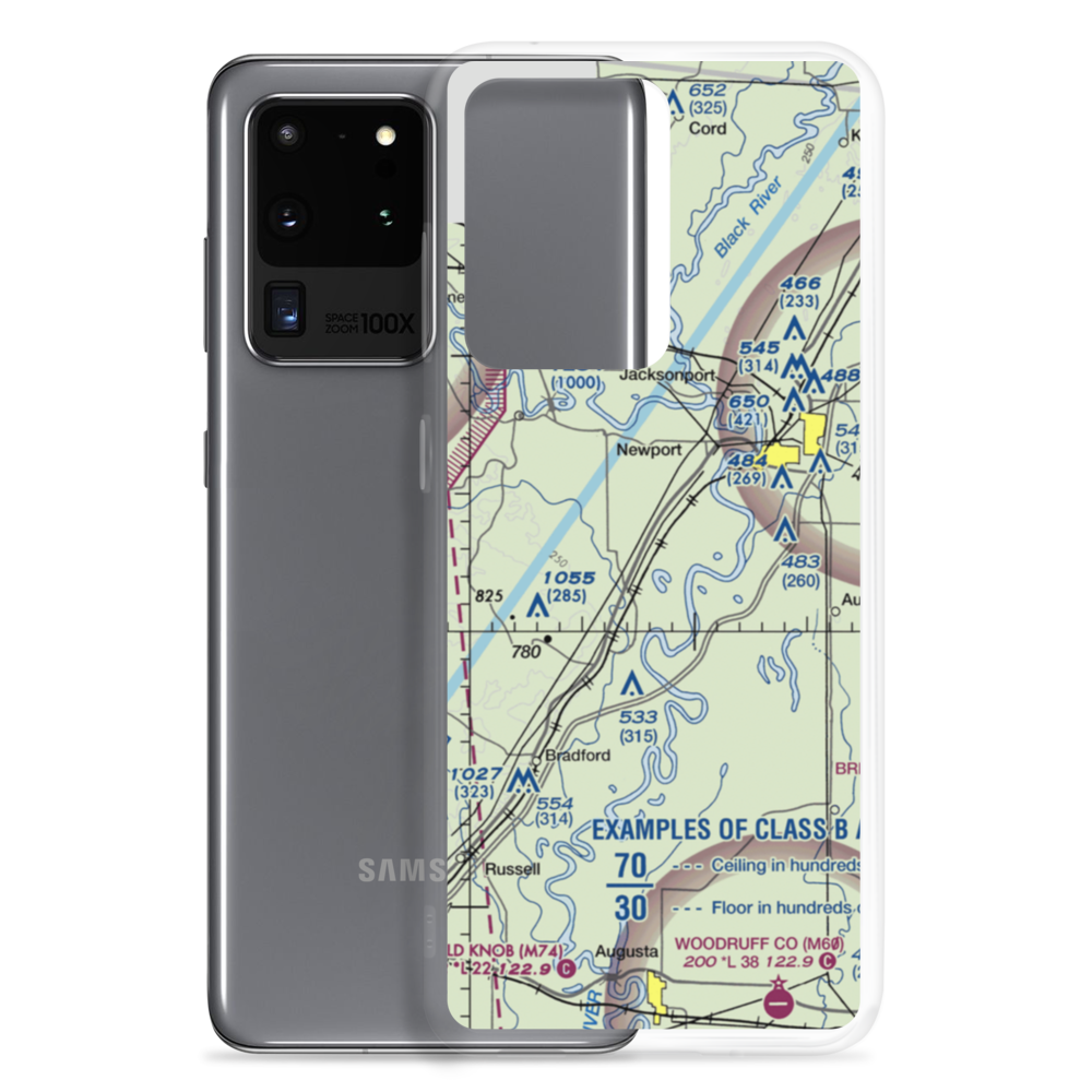 Falwell Railroad Field (FALRR) VFR Sectional Samsung Case Samsung Galaxy S20 Ultra model shown