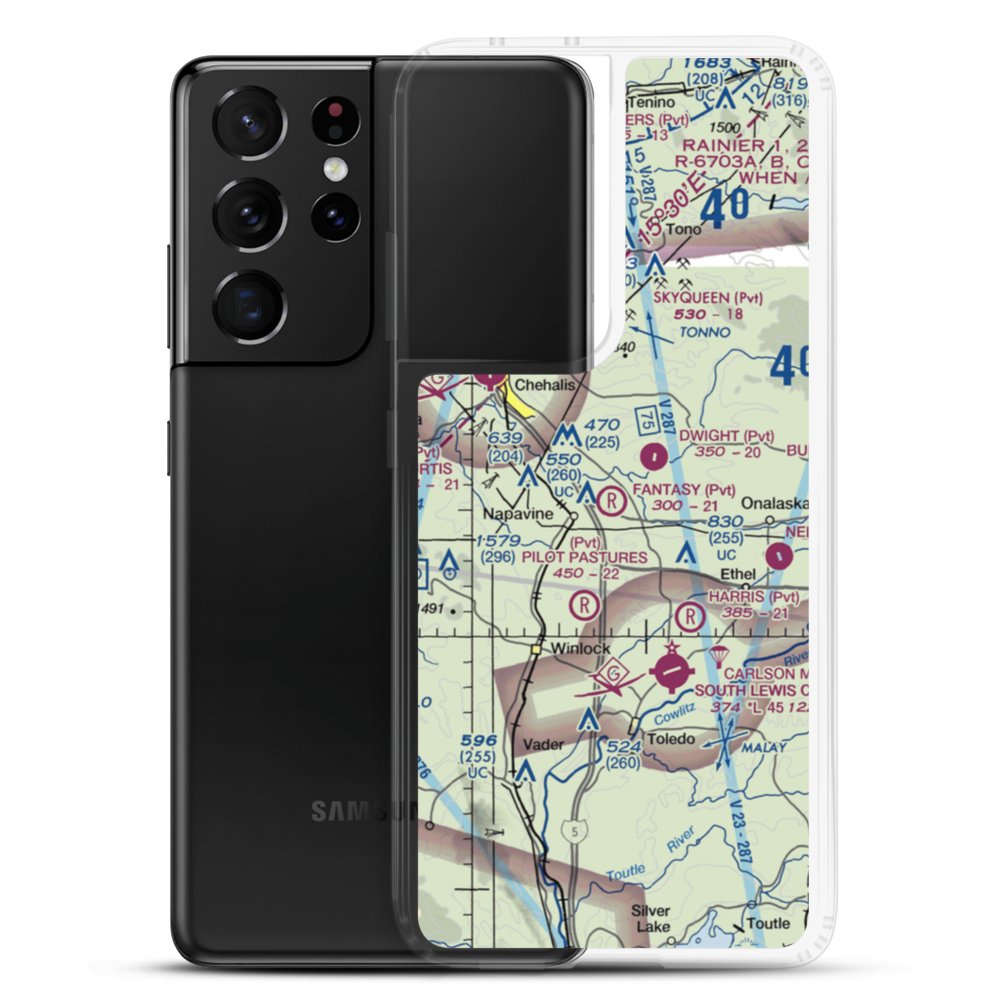 Fantasy Field Airstrip (FA99) VFR Sectional Samsung Case Samsung Galaxy S21 Ultra model shown