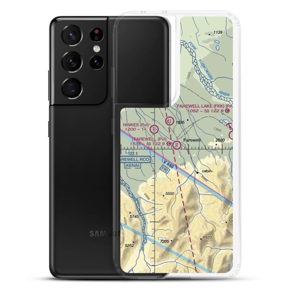 Farewell Airport (0AA4) VFR Sectional Samsung Case Samsung Galaxy S21 Ultra model shown