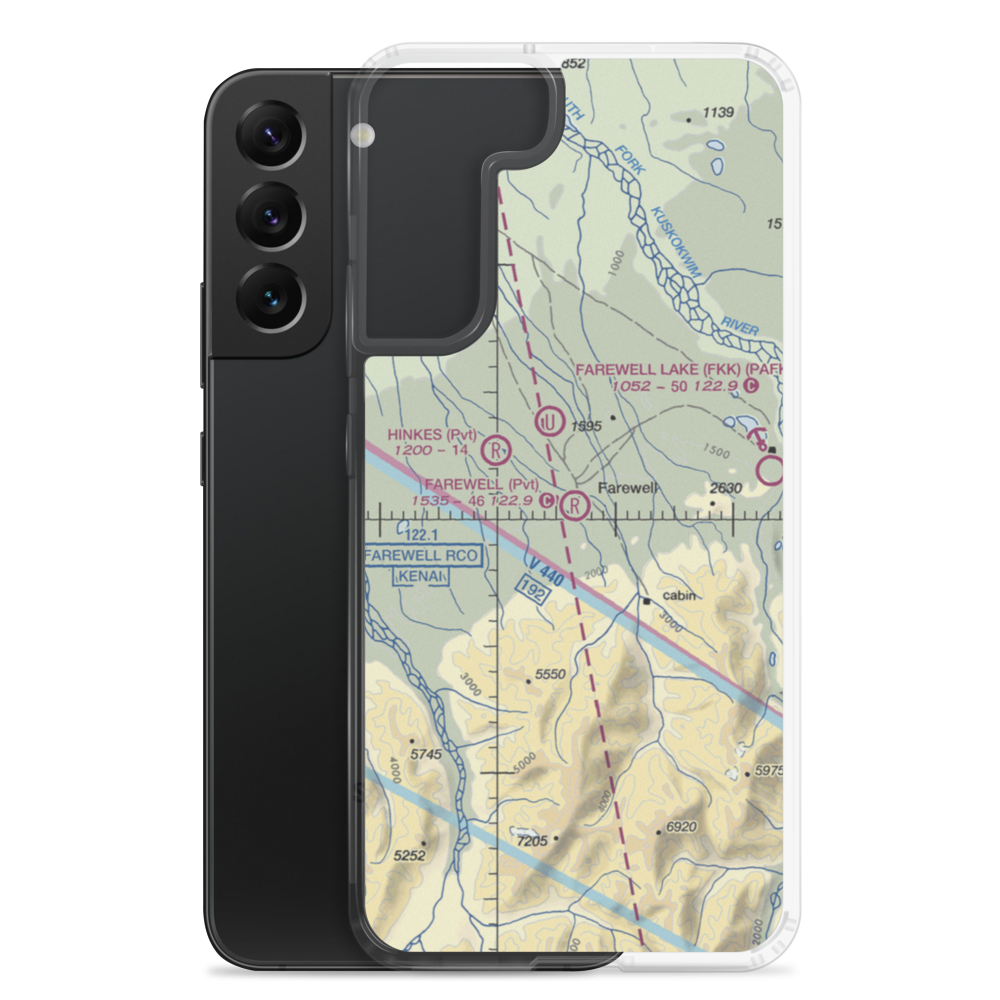 Farewell Airport (0AA4) VFR Sectional Samsung Case Samsung Galaxy S22 Plus model shown