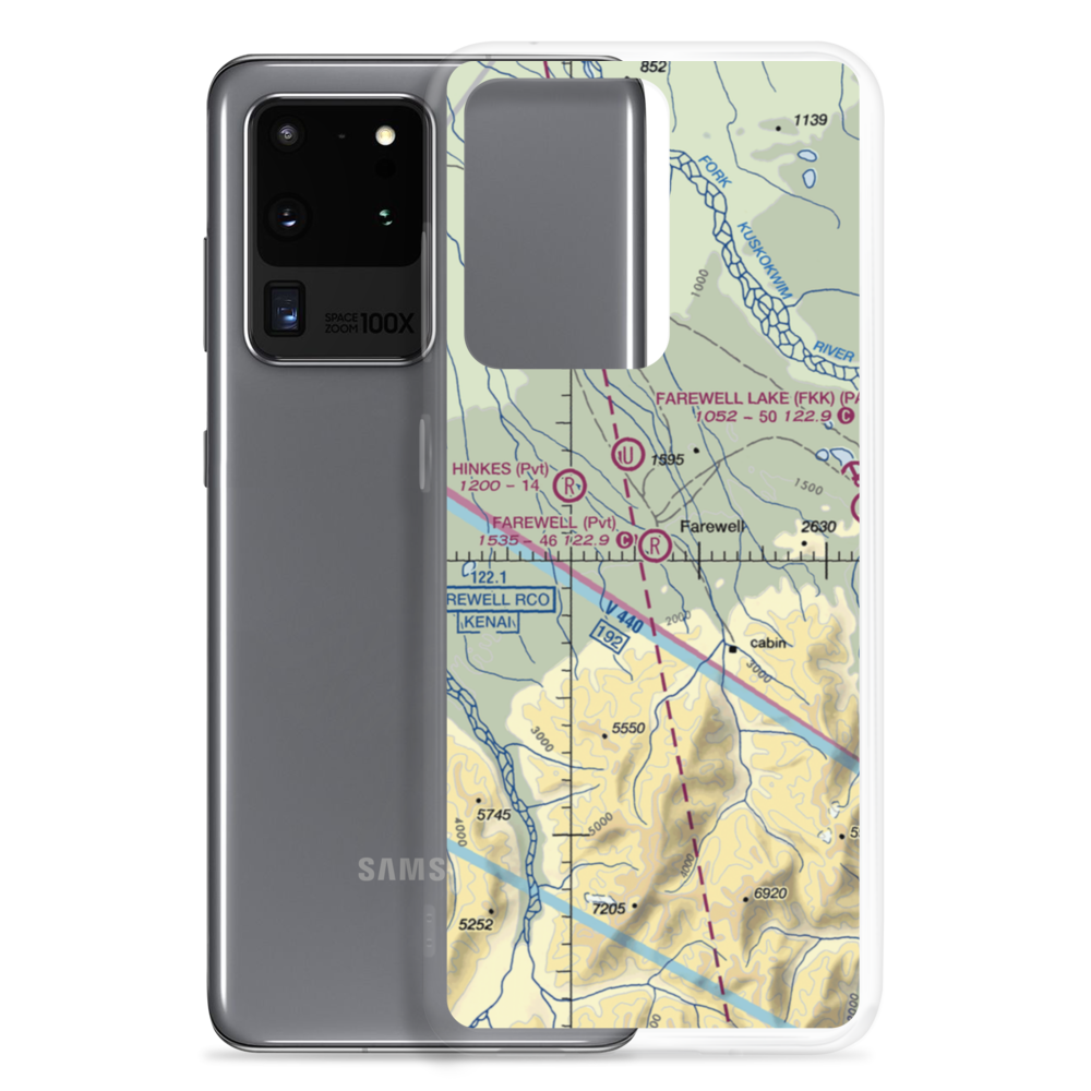 Farewell Airport (FWL) VFR Sectional Samsung Case Samsung Galaxy S20 Ultra model shown