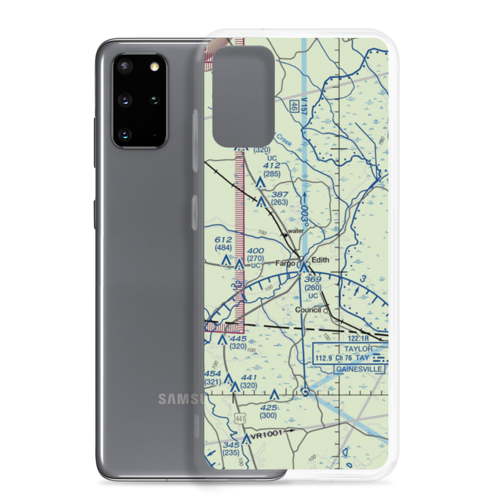 Fargo Airport (GA25) VFR Sectional Samsung Case Samsung Galaxy S20 Plus model shown