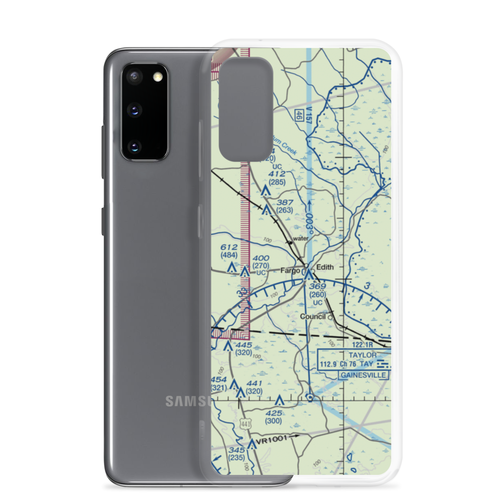 Fargo Airport (GA25) VFR Sectional Samsung Case Samsung Galaxy S20 model shown