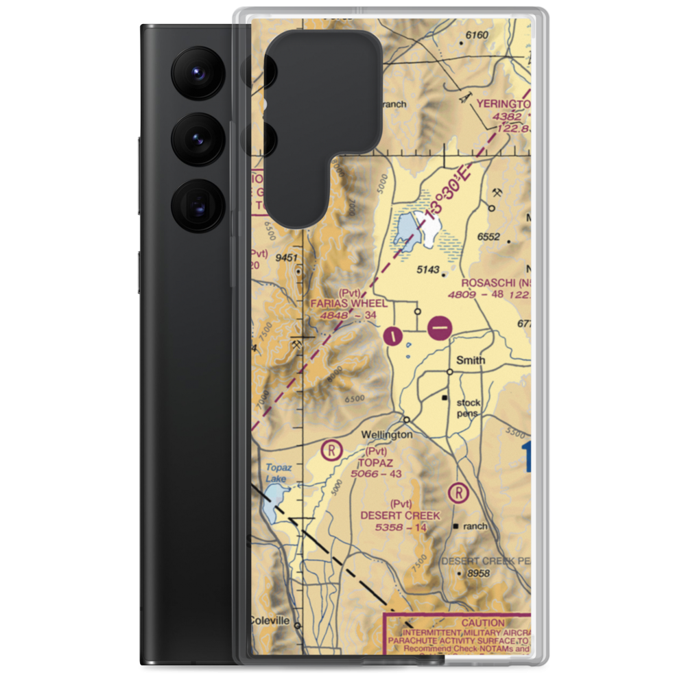 Farias Wheel Airport (NV33) VFR Sectional Samsung Case Samsung Galaxy S22 Ultra model shown