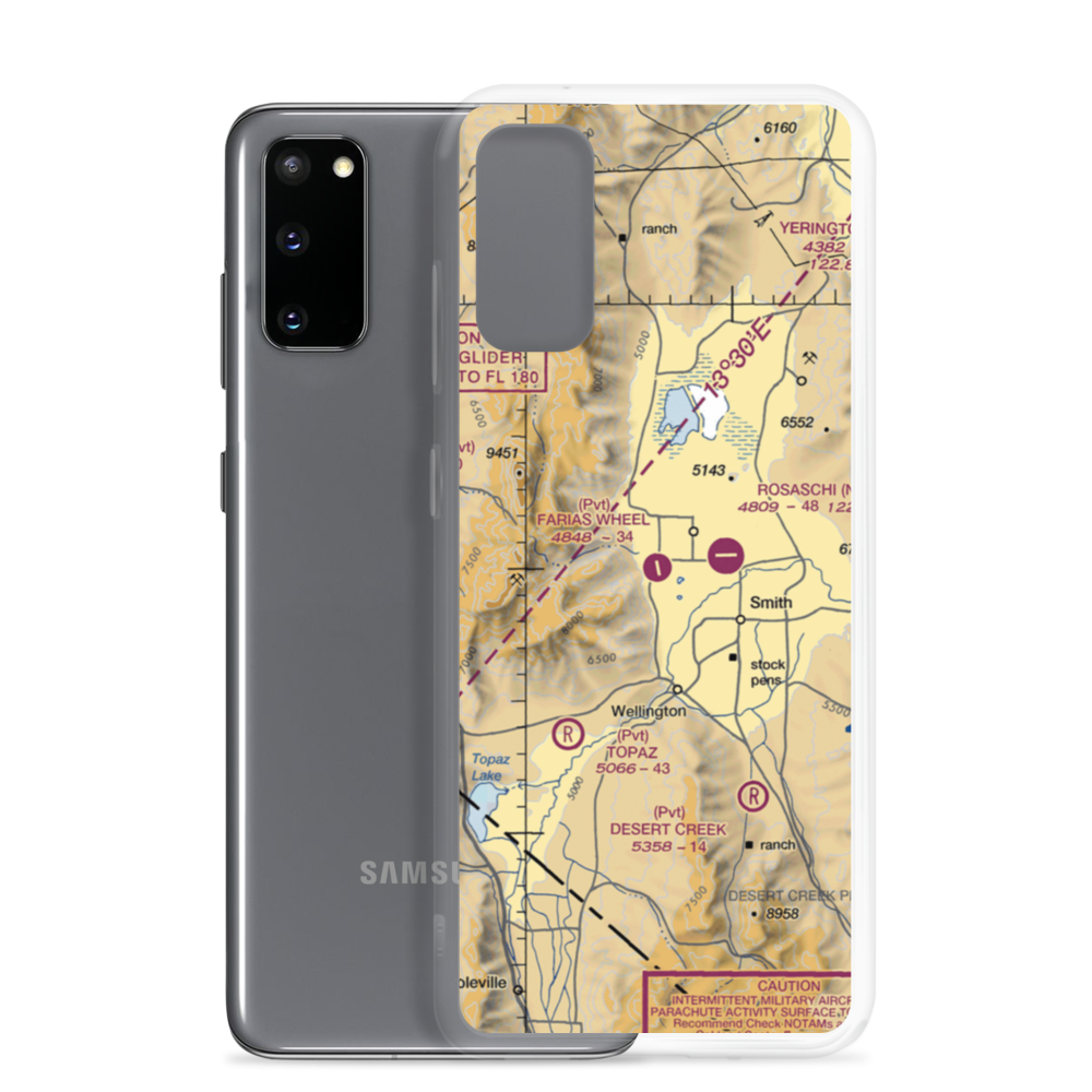 Farias Wheel Airport (NV33) VFR Sectional Samsung Case Samsung Galaxy S20 model shown