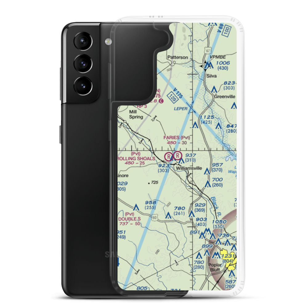 Faries Field (79MO) VFR Sectional Samsung Case Samsung Galaxy S21 Plus model shown