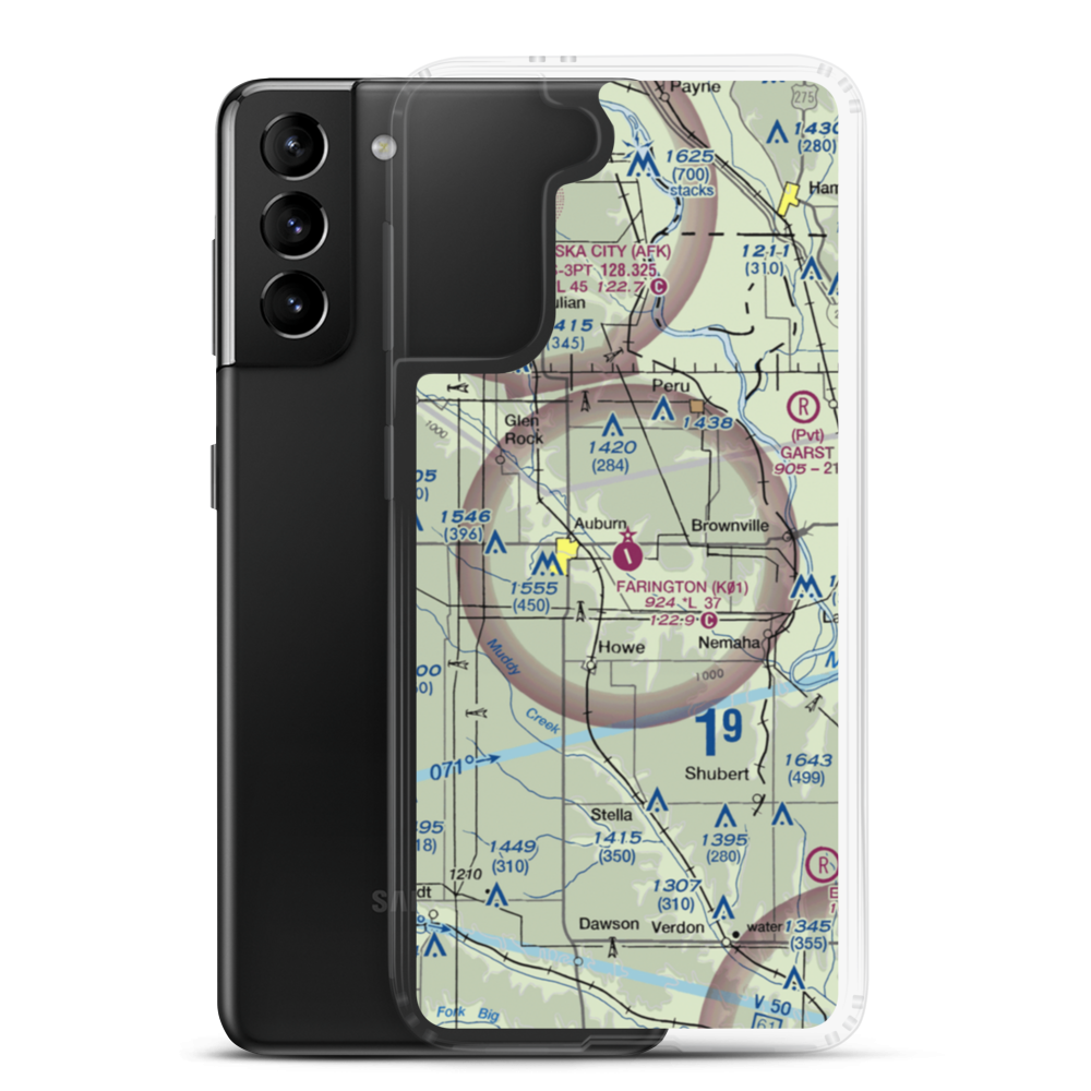 Farington Field (K01) VFR Sectional Samsung Case Samsung Galaxy S21 Plus model shown