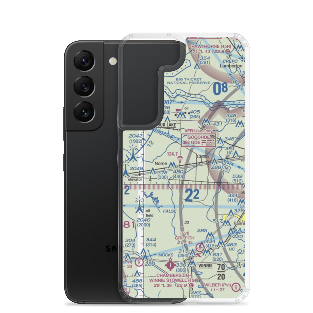 Farm Air Service Airport (XS27) VFR Sectional Samsung Case Samsung Galaxy S22 model shown