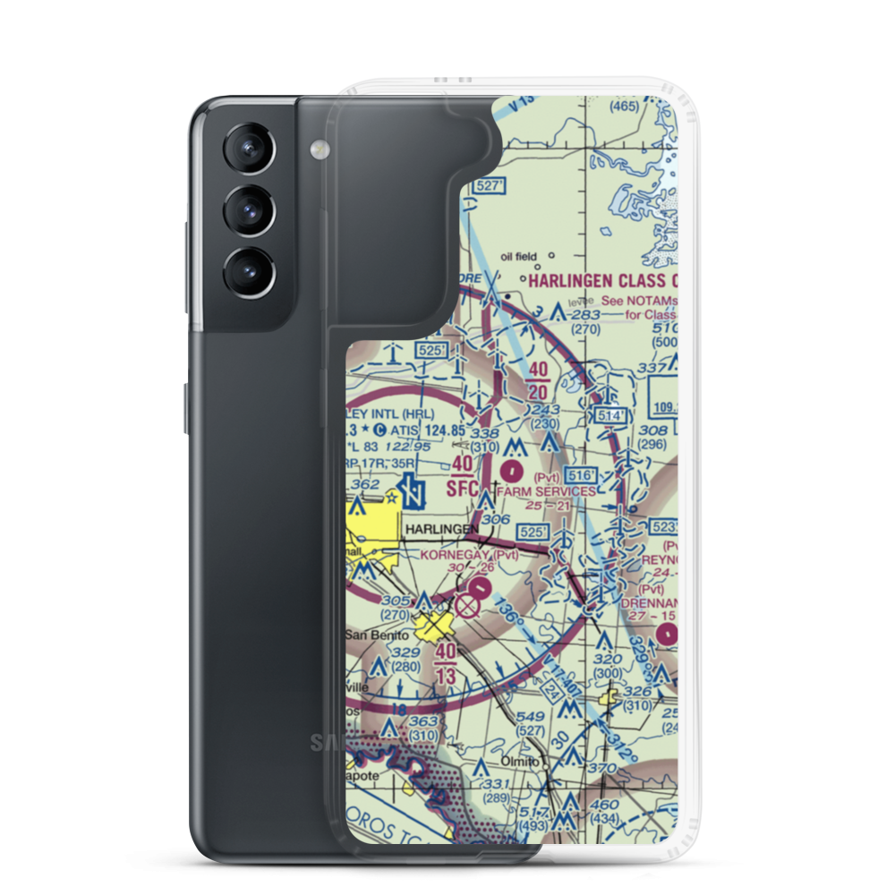 Farm Services Inc Airport (XS64) VFR Sectional Samsung Case Samsung Galaxy S21 model shown