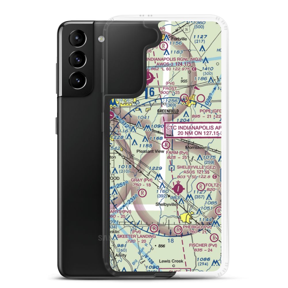 Farm Strip (IN98) VFR Sectional Samsung Case Samsung Galaxy S21 Plus model shown