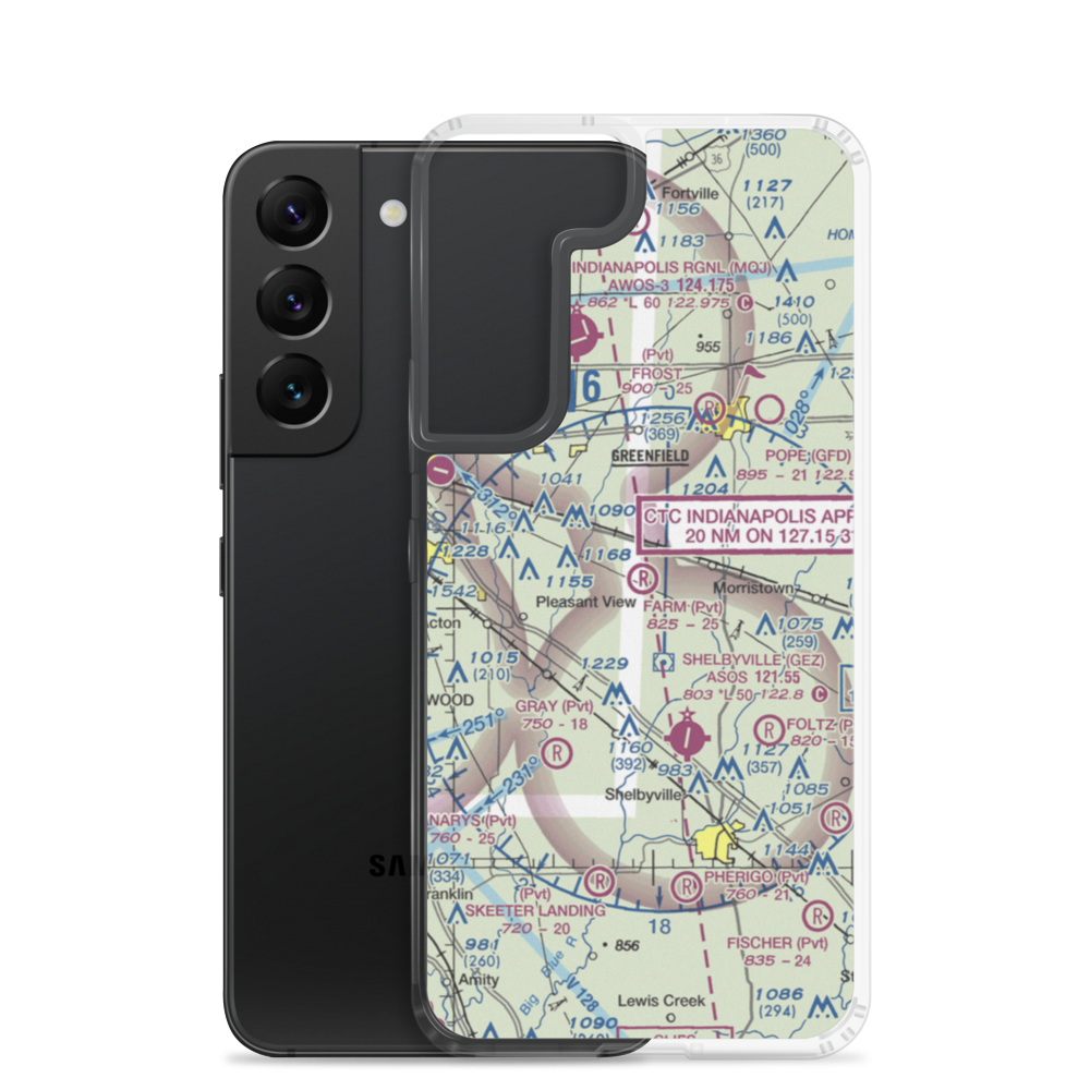 Farm Strip (IN98) VFR Sectional Samsung Case Samsung Galaxy S22 model shown