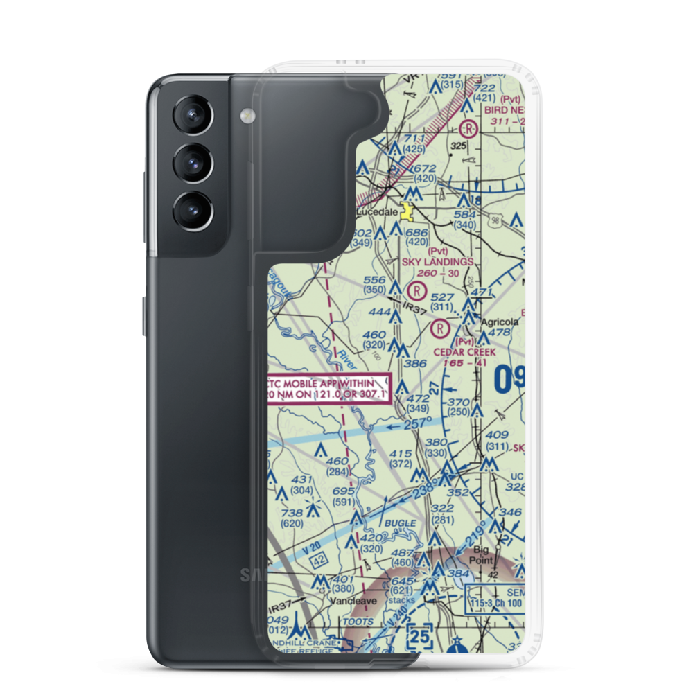 Farmco Field (MS98) VFR Sectional Samsung Case Samsung Galaxy S21 model shown